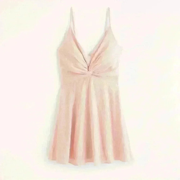 Abercrombie & Fitch Dresses Abercrombie Crinkle Textured Twist-Front Mini Dress - Picture 2 of 12
